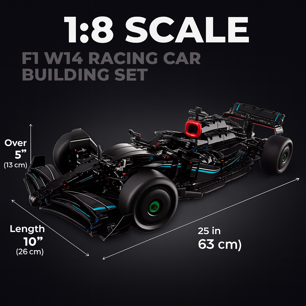 F1 W14 Racing Car Building Set – 1642 Pieces Mechanical Engineering Model Kit for Adults & Kids