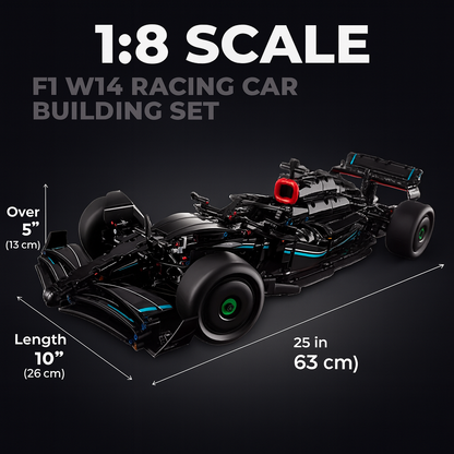 F1 W14 Racing Car Building Set – 1642 Pieces Mechanical Engineering Model Kit for Adults & Kids