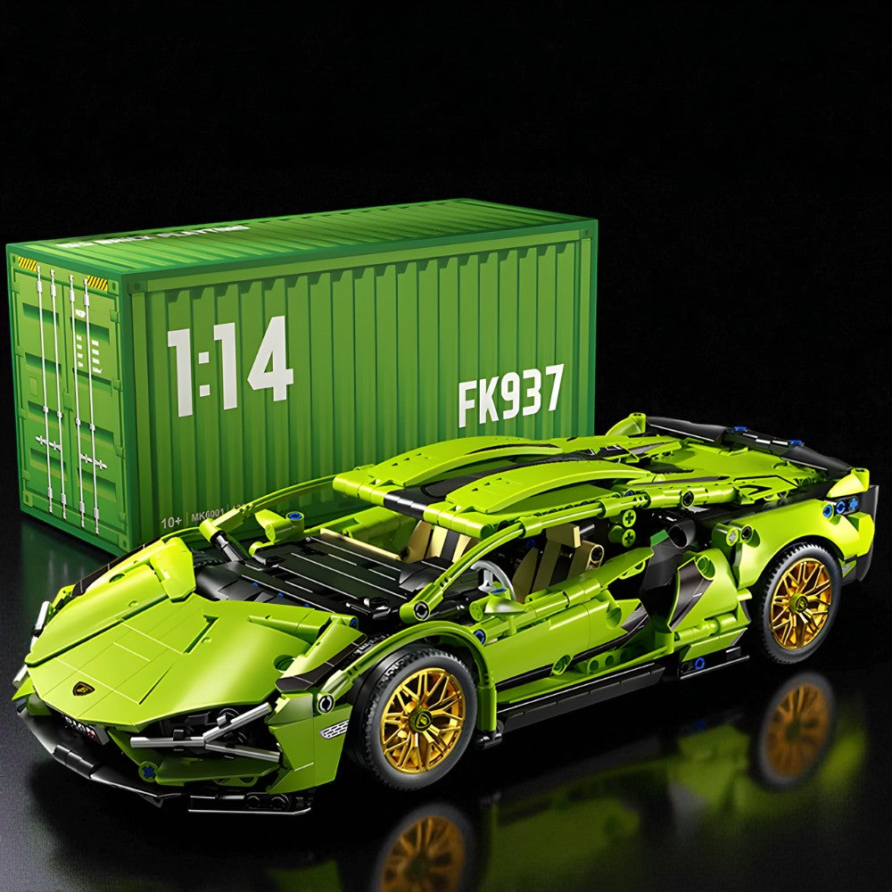 Lambo Green Racing Supercar Building Set 1:14 – 1314pcs Luxury Speed Vehicle