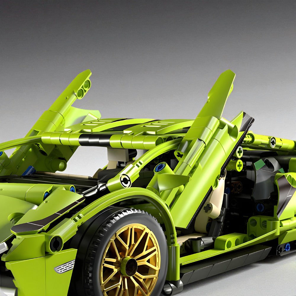 Lambo Green Racing Supercar Building Set 1:14 – 1314pcs Luxury Speed Vehicle