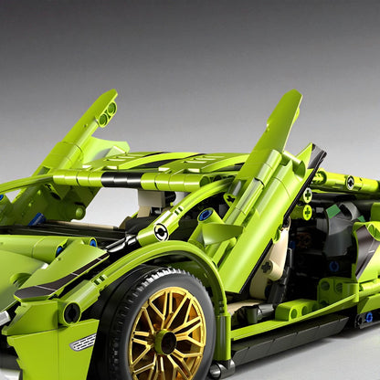 Lambo Green Racing Supercar Building Set 1:14 – 1314pcs Luxury Speed Vehicle