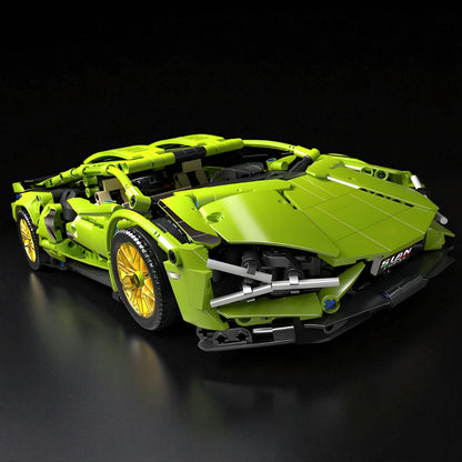 Lambo Green Racing Supercar Building Set 1:14 – 1314pcs Luxury Speed Vehicle